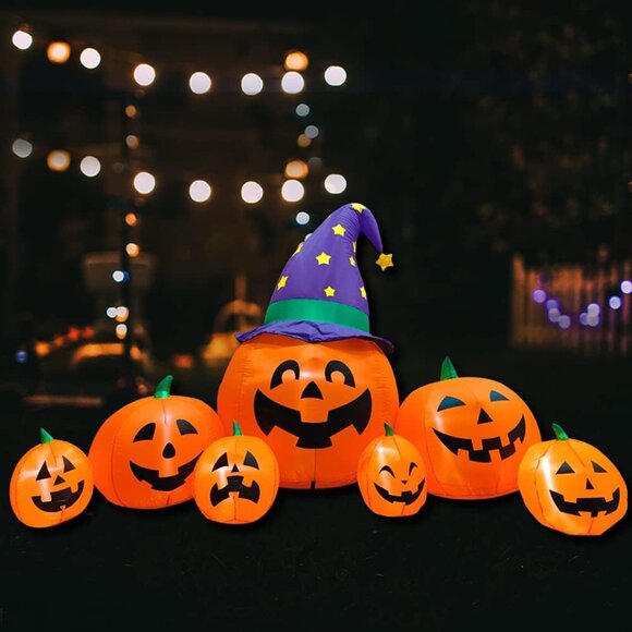 ⚡Poptrend Inflatable Halloween Decorations FT  Wearing Witch Hats Outdoor - Picture 5 of 6